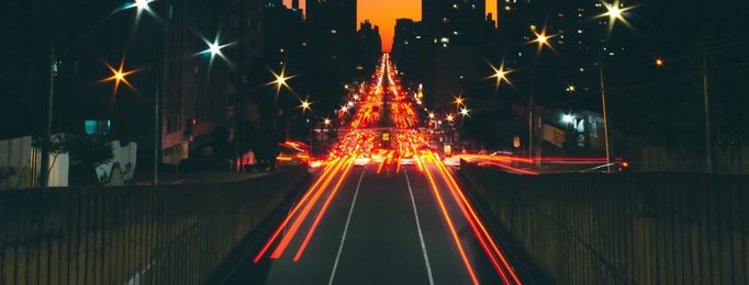 City street at night
