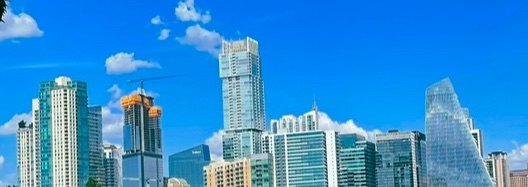 Downtown skyline over the water